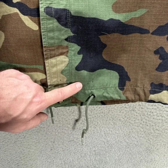Vintage Military Jacket Adult Medium Short Woodland Camo Chemical Protective NFR - Picture 14 of 16